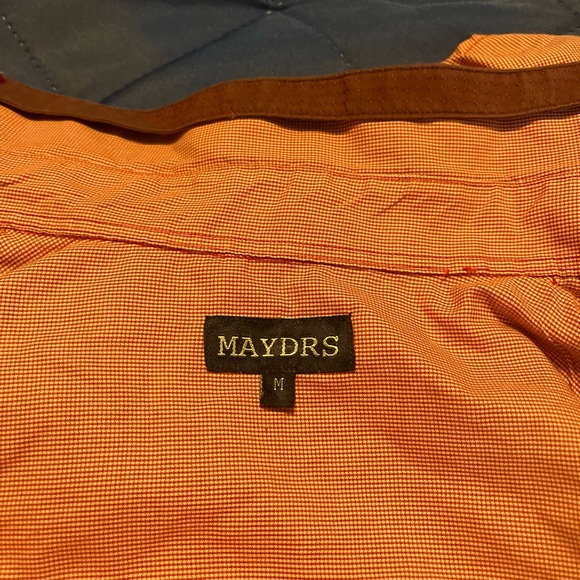 Vibrant Orange Button Down Shirt with Classic Collar - Picture 3 of 9